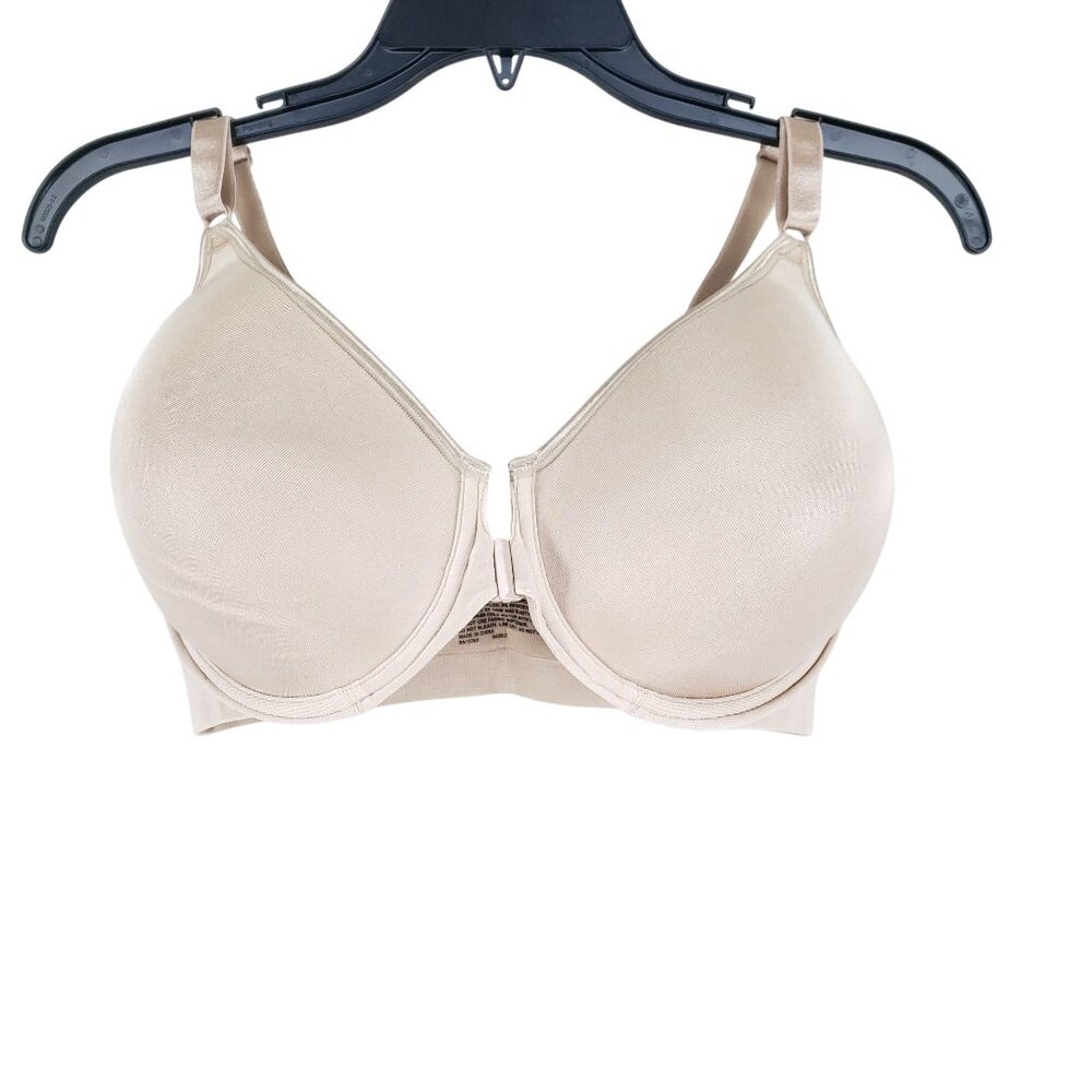 Bali Comfort Revolution Shaping Bra Size 38DD Nude Front Close Underwire